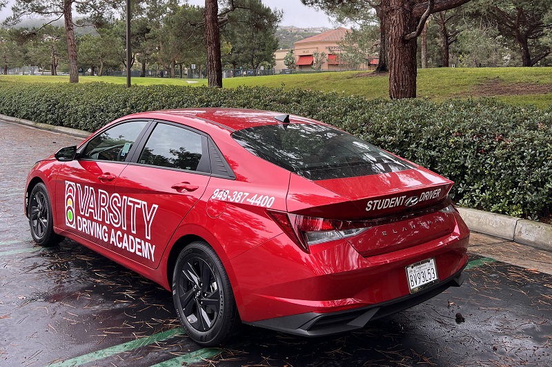 Tips and Tricks for your Tustin Behind the Wheel Test Close Up of the Varsity Driving Academy Training Vehicle