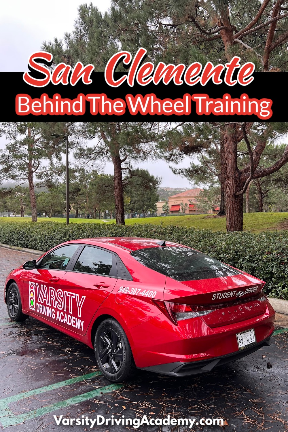San Clemente behind the wheel training with Varsity Driving Academy will help you pass your DMV test. Call 949-387-4400 to choose the best drivers ed in San Clemente.