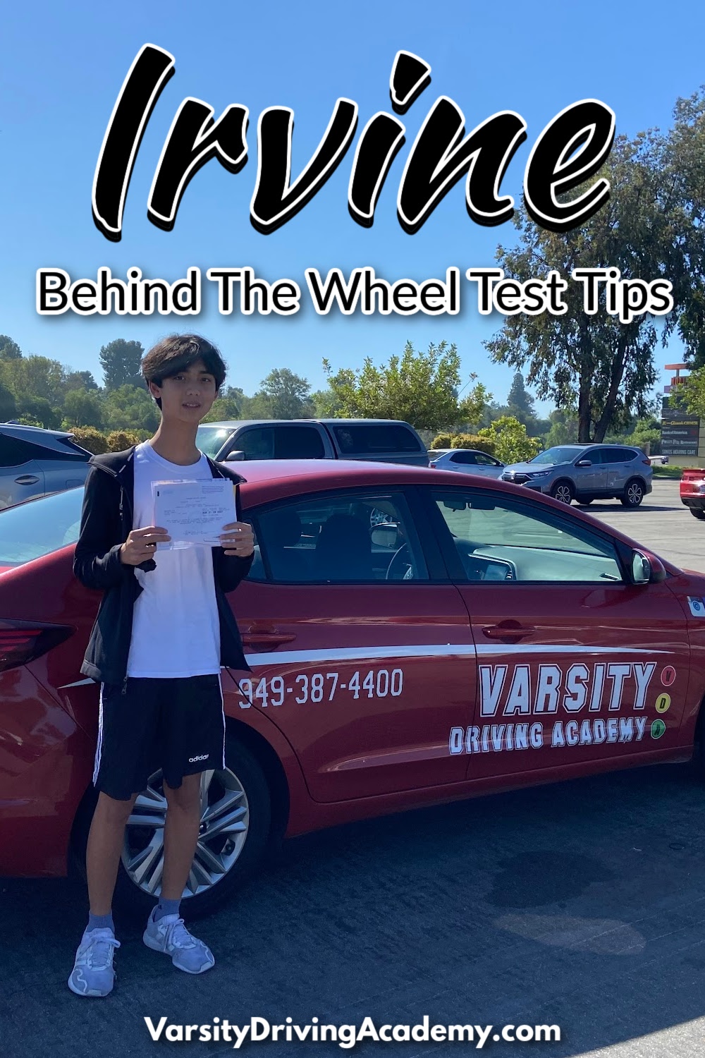 Students must complete a few steps before receiving a driver’s license and the behind the wheel test in Irvine is the last step for Irvine students.