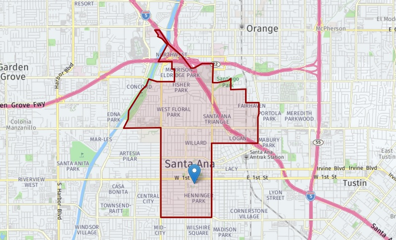 There are six different Santa Ana high school attendance options and each one comes with its own boundary map and service areas. 